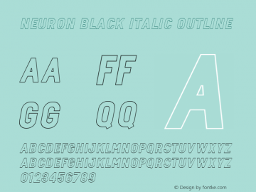 neuron Black Italic Outline Version 1.000 Font Sample