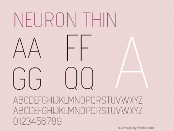 neuron Thin Version 1.000 Font Sample