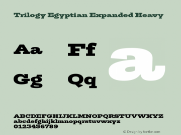 TrilogyEgyptianExpanded-Heavy Version 1.001 Font Sample