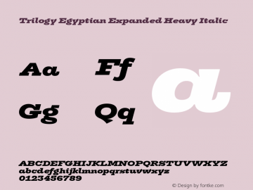 TrilogyEgyptianExpanded-HeavyIt Version 1.001 Font Sample