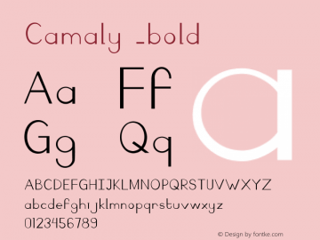 Camaly bold Version 001.000 Font Sample