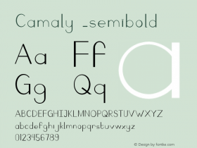 Camaly Semibold Version 001.000 Font Sample