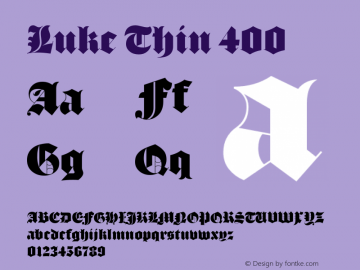 LukeThin400 Version 001.001 May 2019;YWFTv17图片样张