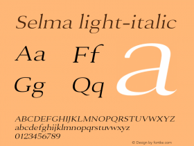 Selma light-italic 0.1.0 Font Sample