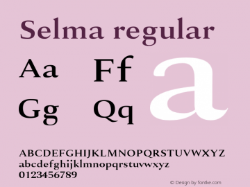 Selma regular 0.1.0图片样张