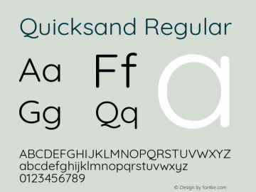 Quicksand Regular Version 3.000 Font Sample