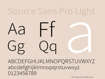 Source Sans Pro Light Regular Version 1.050;PS 1.000;hotconv 1.0.70;makeotf.lib2.5.5900图片样张