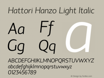 Hattori Hanzo Light Italic Version 1.000图片样张