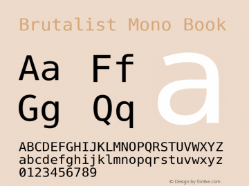 Brutalist Mono Version 1.0 Font Sample