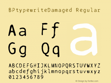 BPtypewriteDamaged Version 1.000图片样张