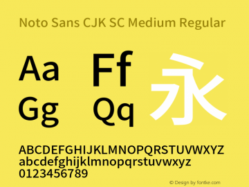 Noto Sans CJK SC Medium Version 1.004;PS 1.004;hotconv 1.0.82;makeotf.lib2.5.63406图片样张
