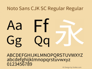 Noto Sans CJK SC Regular Version 1.004;PS 1.004;hotconv 1.0.82;makeotf.lib2.5.63406图片样张