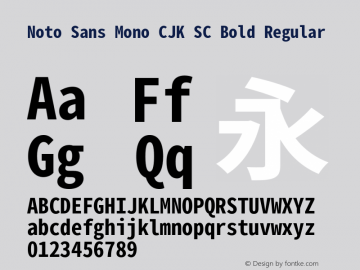 Noto Sans Mono CJK SC Bold Version 1.004;PS 1.004;hotconv 1.0.82;makeotf.lib2.5.63406图片样张