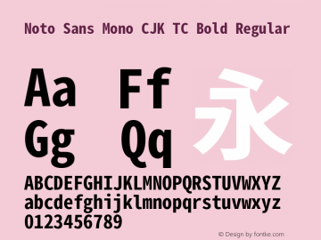 Noto Sans Mono CJK TC Bold Version 1.004;PS 1.004;hotconv 1.0.82;makeotf.lib2.5.63406图片样张
