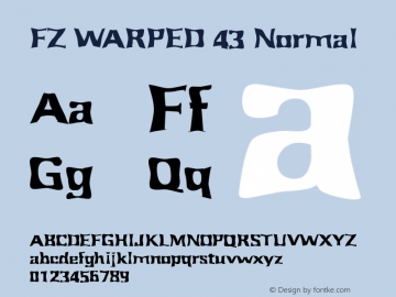 FZ WARPED 43 Normal 1.000 Font Sample