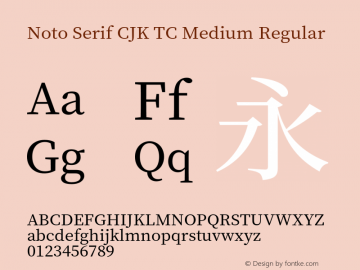 Noto Serif CJK TC Medium Version 1.001;PS 1.001;hotconv 16.6.54;makeotf.lib2.5.65590图片样张