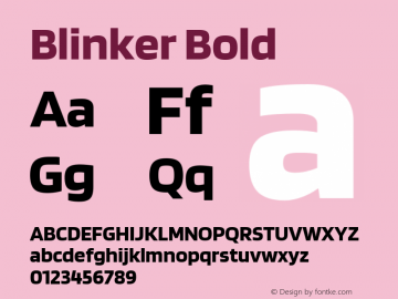 Blinker Bold Version 1.015;PS 1.15;hotconv 1.0.88;makeotf.lib2.5.647800 Font Sample