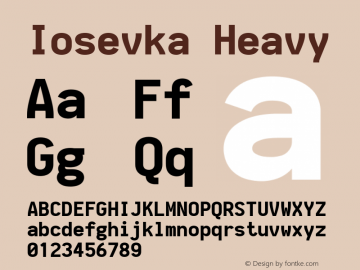 Iosevka Heavy 2.2.1; ttfautohint (v1.8.3) Font Sample