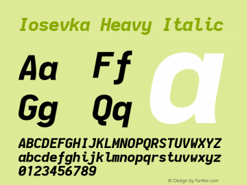 Iosevka Heavy Italic 2.2.1; ttfautohint (v1.8.3)图片样张
