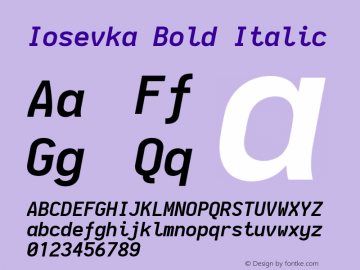 Iosevka Bold Italic 2.2.1图片样张