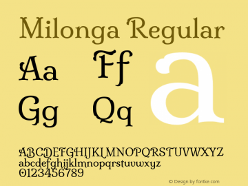 Milonga Version 1.000; ttfautohint (v0.93) -l 8 -r 50 -G 200 -x 14 -w 