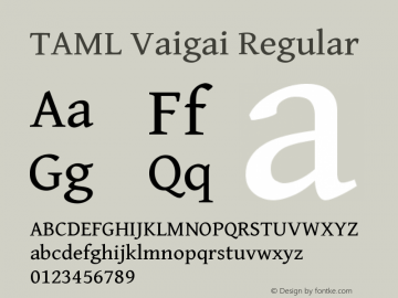 TAML Vaigai Version 0.500 Font Sample