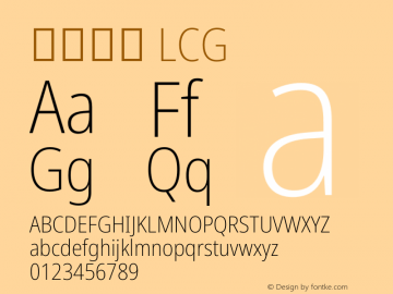 有爱黑体 LCG Condensed ExtraLight 图片样张