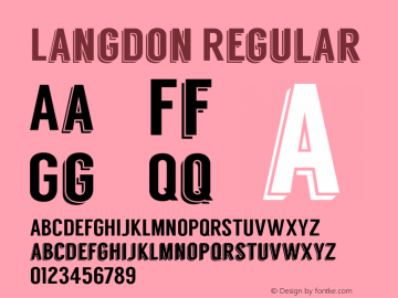 Langdon Regular Version 1.000 Font Sample