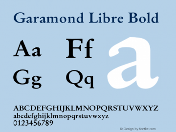 Garamond Libre Bold Version 1.1图片样张