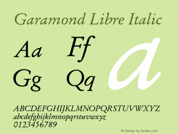 Garamond Libre Italic Version 1.1图片样张