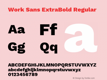 Work Sans ExtraBold Version 1.400 Font Sample