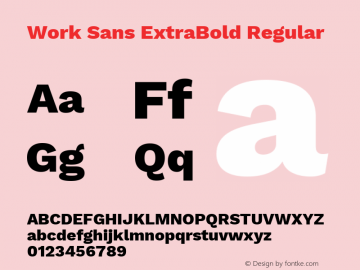 Work Sans ExtraBold Version 1.400图片样张