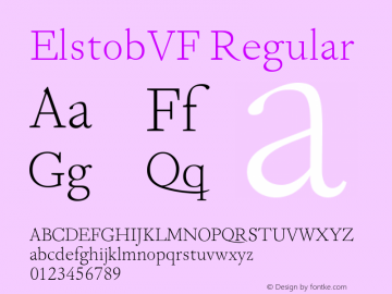 ElstobVF Version 0.001 Font Sample