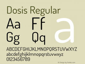 Dosis Regular Version 1.007图片样张