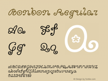Bonbon Regular Version 1.001 Font Sample