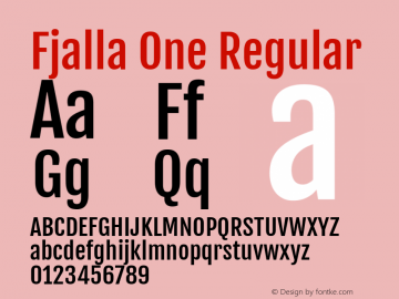 Fjalla One Version 1.001 Font Sample