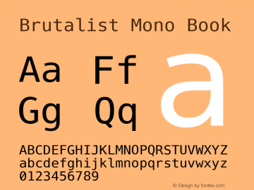 Brutalist Mono Version 1.0 Font Sample