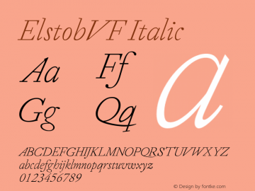 ElstobVF Italic Version 0.002 Font Sample