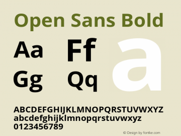 Open Sans Bold Version 1.10 Font Sample