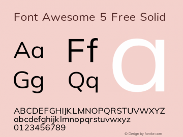 Font Awesome 5 Free Solid 5.1 (build: 1529523980) Font Sample