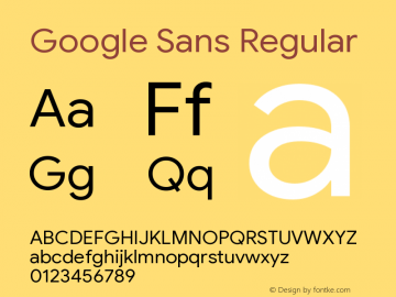 Google Sans Regular Version 2.003;July 30, 2019;FontCreator 11.5.0.2430 64-bit图片样张