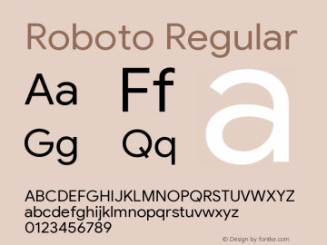 Roboto Version 2.003;July 30, 2019;FontCreator 11.5.0.2430 64-bit Font Sample