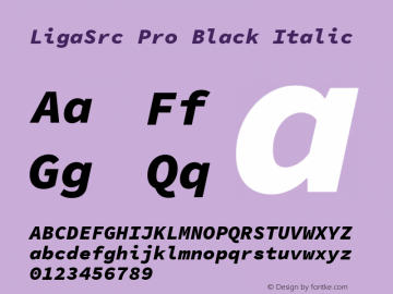 LigaSrc Pro BlackIt Version 1.030;PS 1.000;hotconv 1.0.84;makeotf.lib2.5.63406图片样张