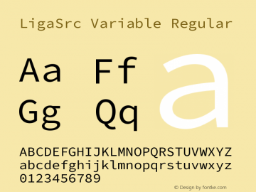 LigaSrc Variable Roman Version 1.010;hotconv 1.0.106;makeotfexe 2.5.65593图片样张