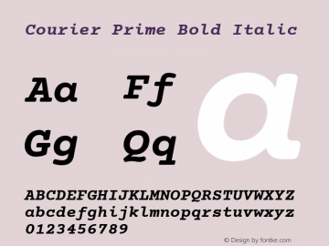 Courier Prime Bold Italic Version 1.202 Font Sample