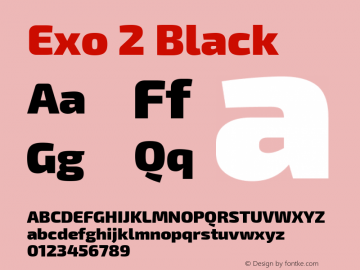 Exo 2 Black Version 1.100 Font Sample