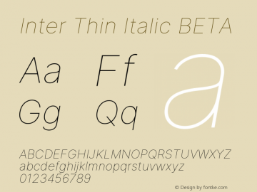 Inter Thin Italic BETA Version 3.008;git-672ead9a6图片样张