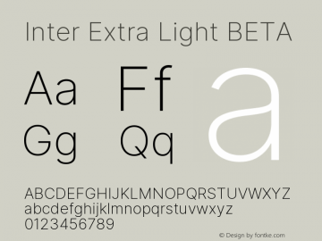 Inter Extra Light BETA Version 3.008;git-672ead9a6 Font Sample