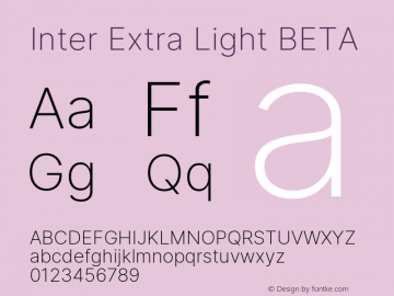 Inter Extra Light BETA Version 3.008;git-672ead9a6 Font Sample