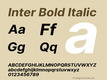 Inter Bold Italic Version 3.008;git-672ead9a6图片样张